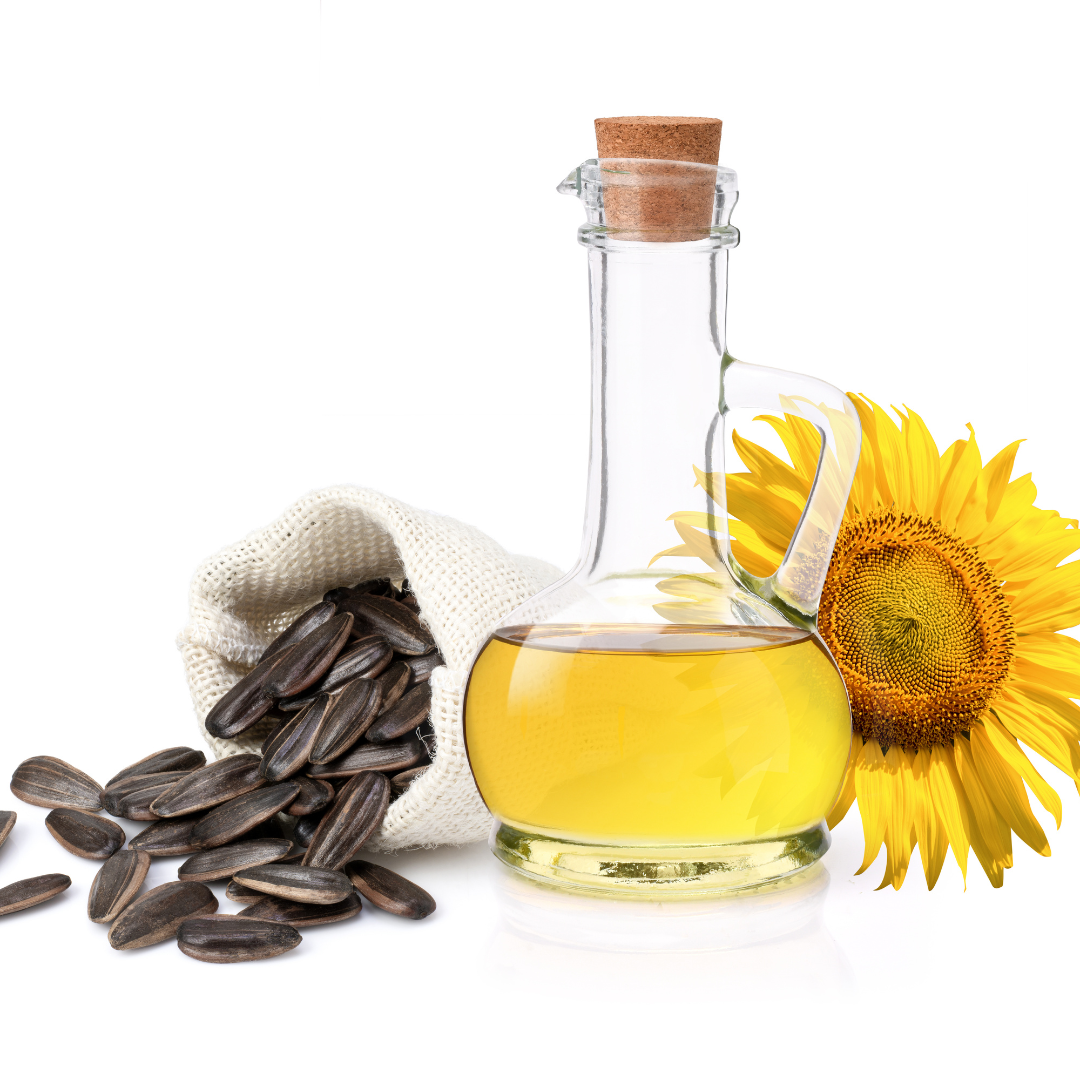 Sonnenblumen Öl in Glasflasche