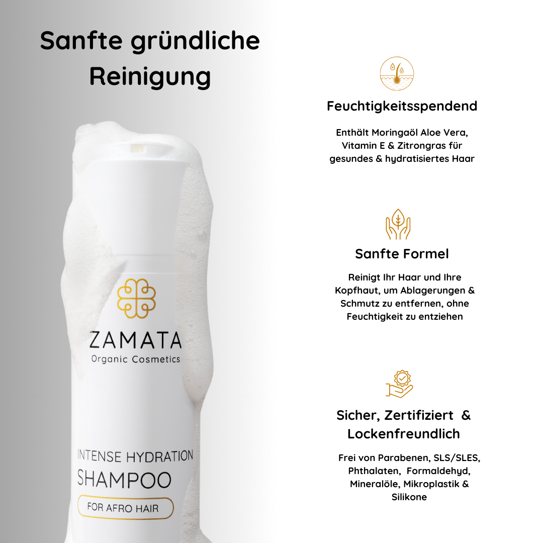 Intense hydration shampoo mit schaum und Vorteile beschrieben